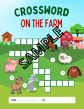 Crossword On the Farm by DeGilio Digital Designs a one stop teacher shop