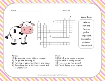 Vocabulary Crossword Puzzles - 2nd Grade - Journeys Aligned by CC