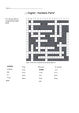 Crossword Puzzle -- English - Numbers Part 2