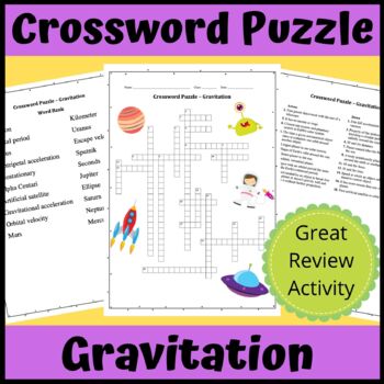 Crossword Puzzle: Gravitation by Step by Step Science TpT
