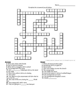 Crossword Puzzle ~ The Father by Hugh Garner by The English Resource Depot