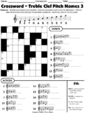 Crossword Puzzle - Treble Clef Pitch Names 3