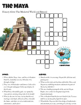 Crossword Puzzle for The Maya History Alive Ch 23 by Brain Stash