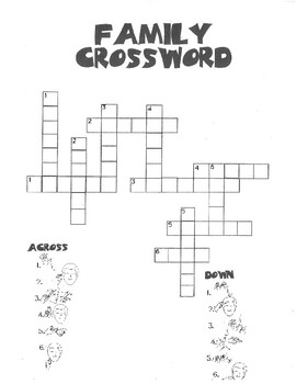 Preview of Crossword Puzzle in American Sign Language - Family