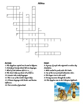 Crossword Puzzle on Ancient Africa by Shannon Holmes TpT