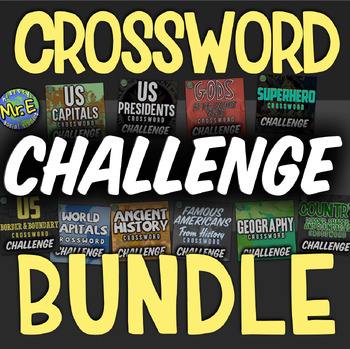 Preview of Crossword Puzzles Bundle | US + World History, Geography, Famous People, + More!