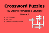 100 Crossword Puzzles Large Print - Targeting Synonyms and