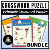 Crossword Puzzle Bundle : Printable Crossword Puzzles for Kids