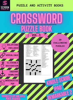 Preview of Crossword Puzzles for Kindle Scribe | Remarkable 2 | Ipad