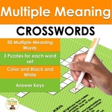 Multiple Meaning Words Speech Therapy Crossword Puzzles