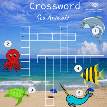 Crossword Sea animals by Roomi Asaf TPT