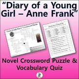 Crossword & Vocabulary Quiz for "Diary of a Young Girl" No