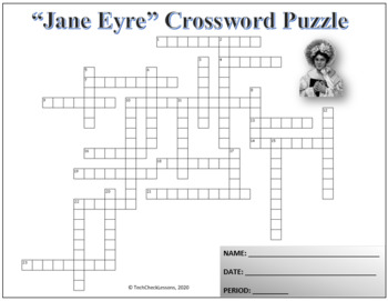 Crossword Vocab Quiz for Jane Eyre Novel by Charlotte Brontë