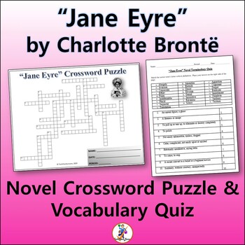 Preview of Crossword & Vocabulary Quiz for "Jane Eyre" Novel by Charlotte Brontë