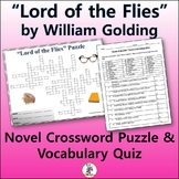 Crossword & Vocabulary Quiz for "Lord of the Flies" Novel 