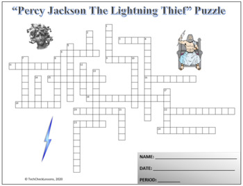 Percy Jackson: The Lightning Thief Crossword - WordMint