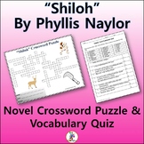 Crossword & Vocabulary Quiz for "Shiloh" Novel by Phyllis Naylor