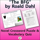 Crossword & Vocabulary Quiz for "The BFG" Novel by Roald Dahl