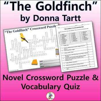 Crossword Vocab Quiz for The Goldfinch Novel by Donna Tartt TpT