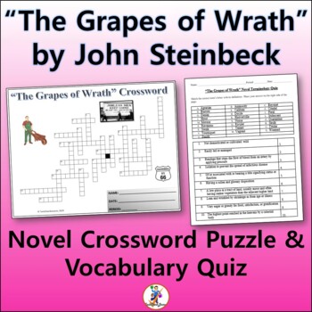 Preview of Crossword & Vocab Quiz for "The Grapes of Wrath" Novel by John Steinbeck