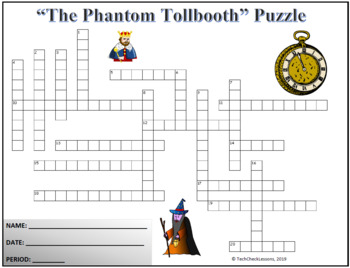 Crossword Vocab Quiz for quot The Phantom Tollbooth quot Novel by Norton Juster