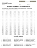 Crossword & Wordsearch: Los números 60-80