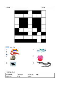 Preview of Crossword puzzle Swimmy