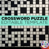 EDITABLE Crossword Puzzle template