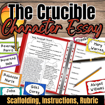 Preview of Crucible Character Essay: Scaffolding Introduction, Body, & Conclusion