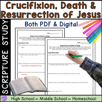 Preview of Crucifixion, Death, Burial and Resurrection of Jesus Bible Scripture Studies