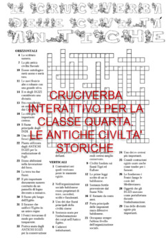 Preview of Cruciverba sulle civiltà fluviali e del Mediterrano. Classe quarta primaria