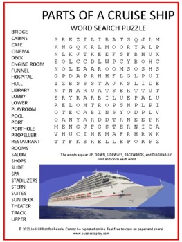 cruise ship activity crossword