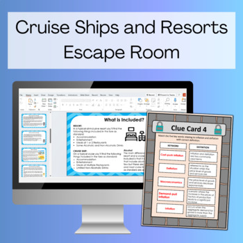 Preview of Cruise Ships and Resorts - Tourism and Hospitality - Escape Room