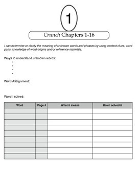 Preview of Crunch (by Leslie Connor) Book Group Packet