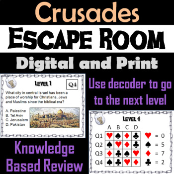 Preview of The Crusades Activity Escape Room (Middle Ages Unit: Medieval Europe, Jerusalem