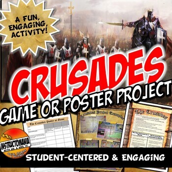 Preview of The Crusades Game or Poster Middle Ages Project- Fun Activity Set & Rubric