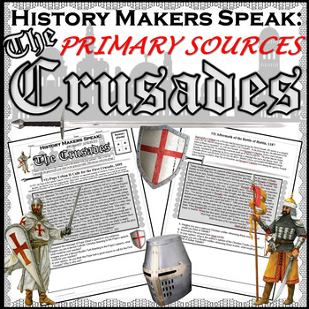 Preview of Crusades History Makers Speak Primary Sources (Pope Urban II, Saladin, Richard)