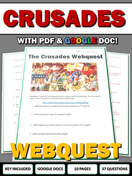Preview of Crusades - Webquest with Key (Google Docs Included)