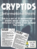 Cryptid Informational Sheets - Set of 30