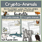 Crypto-Animals BUNDLE of Multi-Digit Operations Puzzles