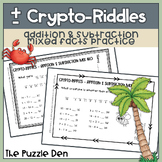 Crypto-Riddles Addition & Subtraction Mixed Facts from 1 to 12