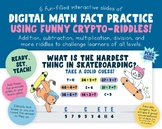 Funny Math Cryptogram Riddles | Math Fact Practice | Digital Math Fact Puzzles