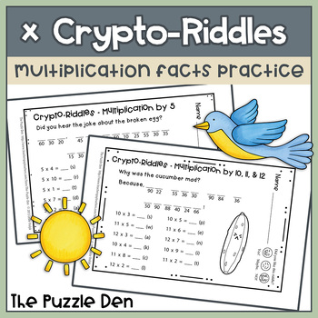 Preview of Crypto-Riddles - Multiplication - Math Facts Practice With Fun Riddles