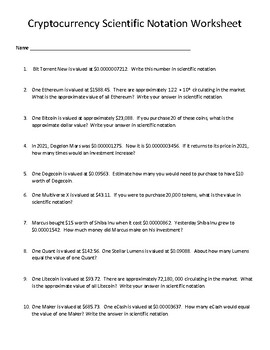 how crypto currency worksheets