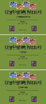Cryptogram 3-Pack (24 Puzzles): Communication, Courage, Leadership