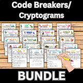 Cryptogram/Code Breaker GROWING BUNDLE No Prep 20 Uniquely