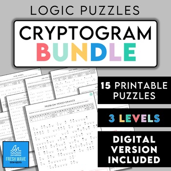 Preview of Cryptogram Logic Word Puzzles No-Prep Fun Critical Thinking Activity Digital