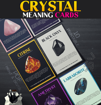 Preview of Crystal Meaning Cards Collection, Bulletin Board, Flash Cards, Classroom Decor