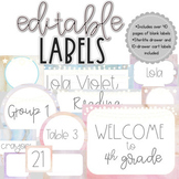 Watercolor Crystals Editable Labels - Classroom Decor