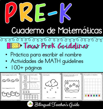 Preview of Cuaderno de Matemáticas para Prekinder/Spanish Prek Math Journal